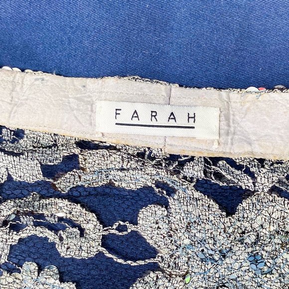 Vintage Lace Slip Dress Farah Talib Aziz Tunic Saree Traditional Indian Unique - Picture 12 of 15